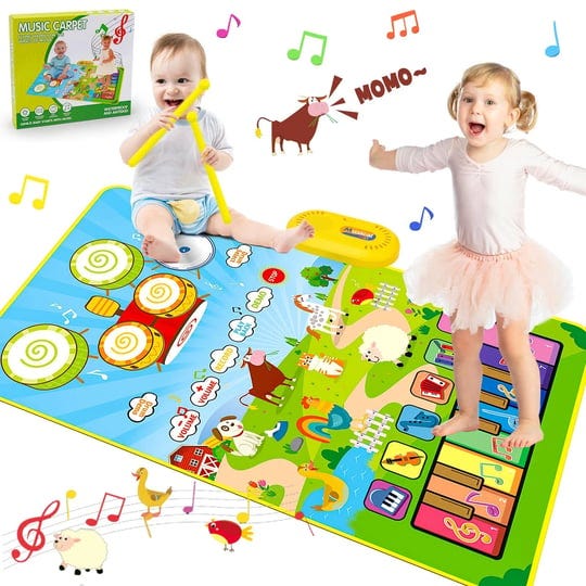 topsochir-3-in-1-musical-mat-toys-for-toddlers-baby-piano-keyboard-drum-set-animal-sound-with-2-stic-1