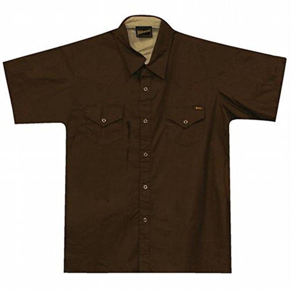Classic Brown Button-Up Work Shirt | Image