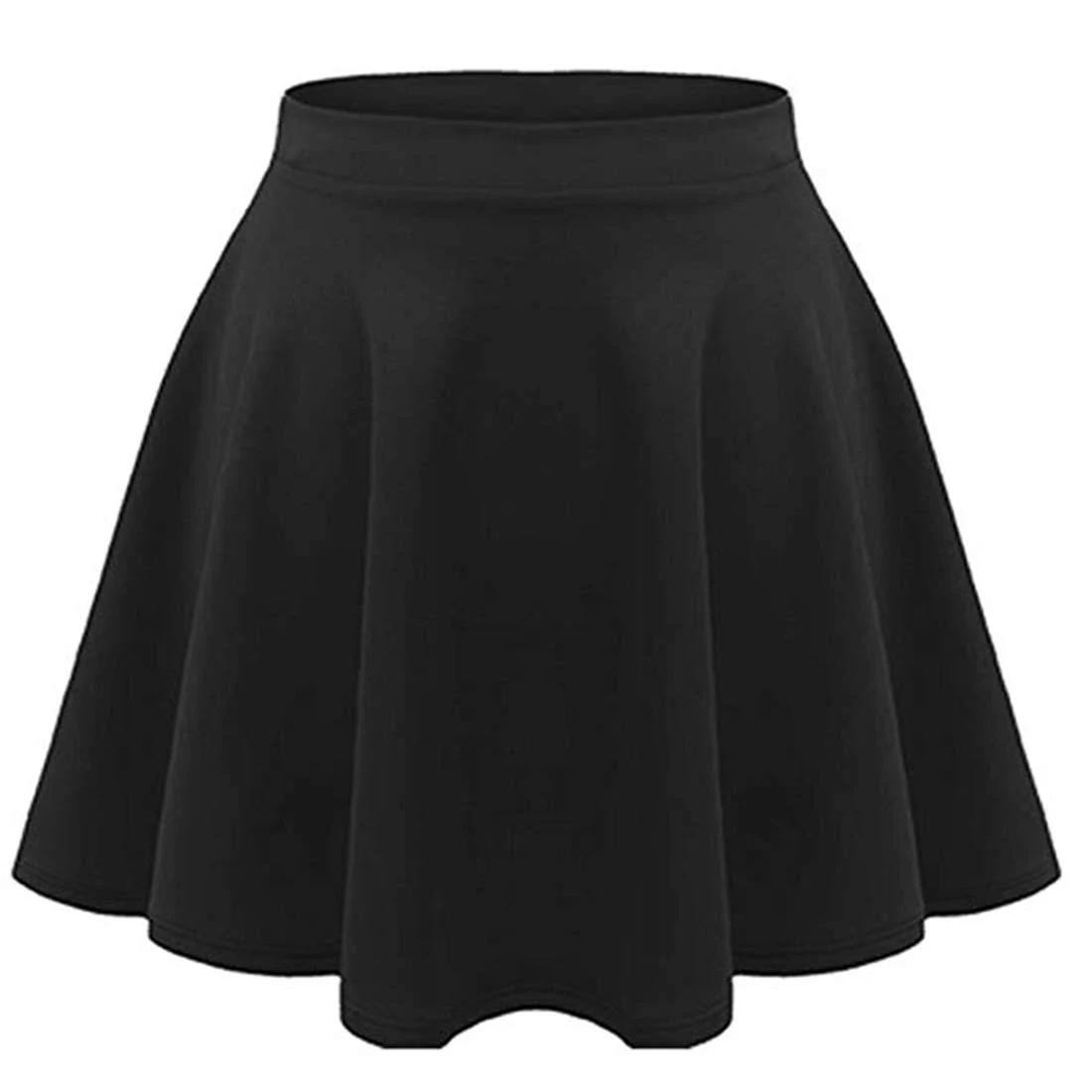 Loxdonz Girls' Flared Plain Pleated Skater Skirt - Stretchy, Comfortable, and Versatile | Image
