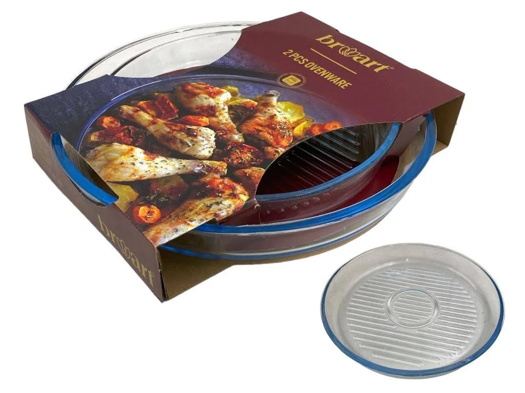 Grill Base Round Oven Tray Set of 2: Durable Cooking Solution | Image