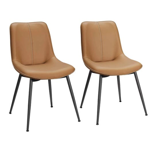 vasagle-set-of-2-upholstered-leather-dining-chairs-caramel-brown-1