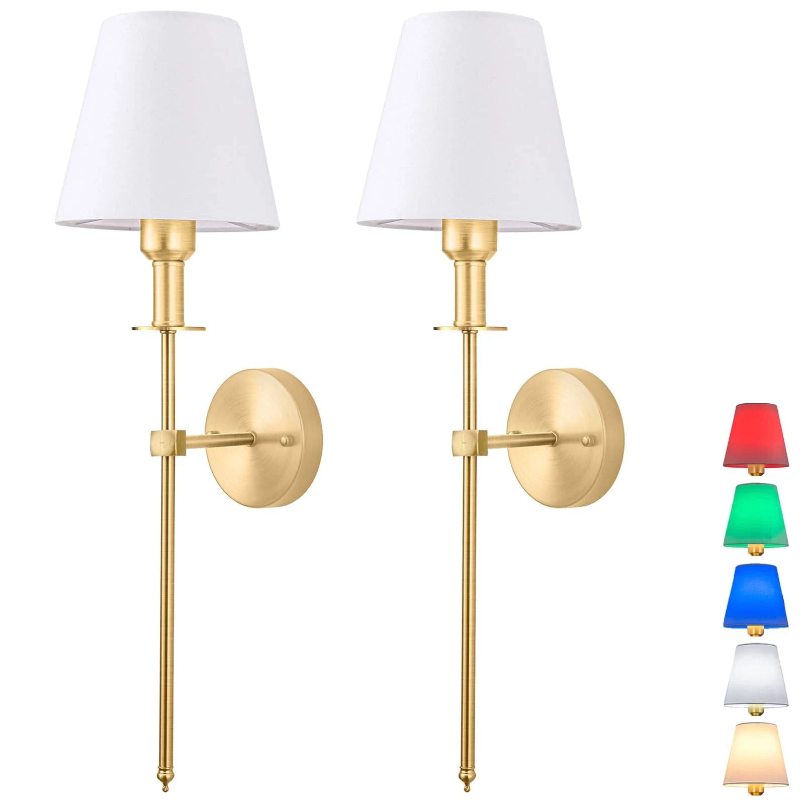 Battery Operated Gold Wall Sconces with Dimmable and Adjustable Color Temperature | Image