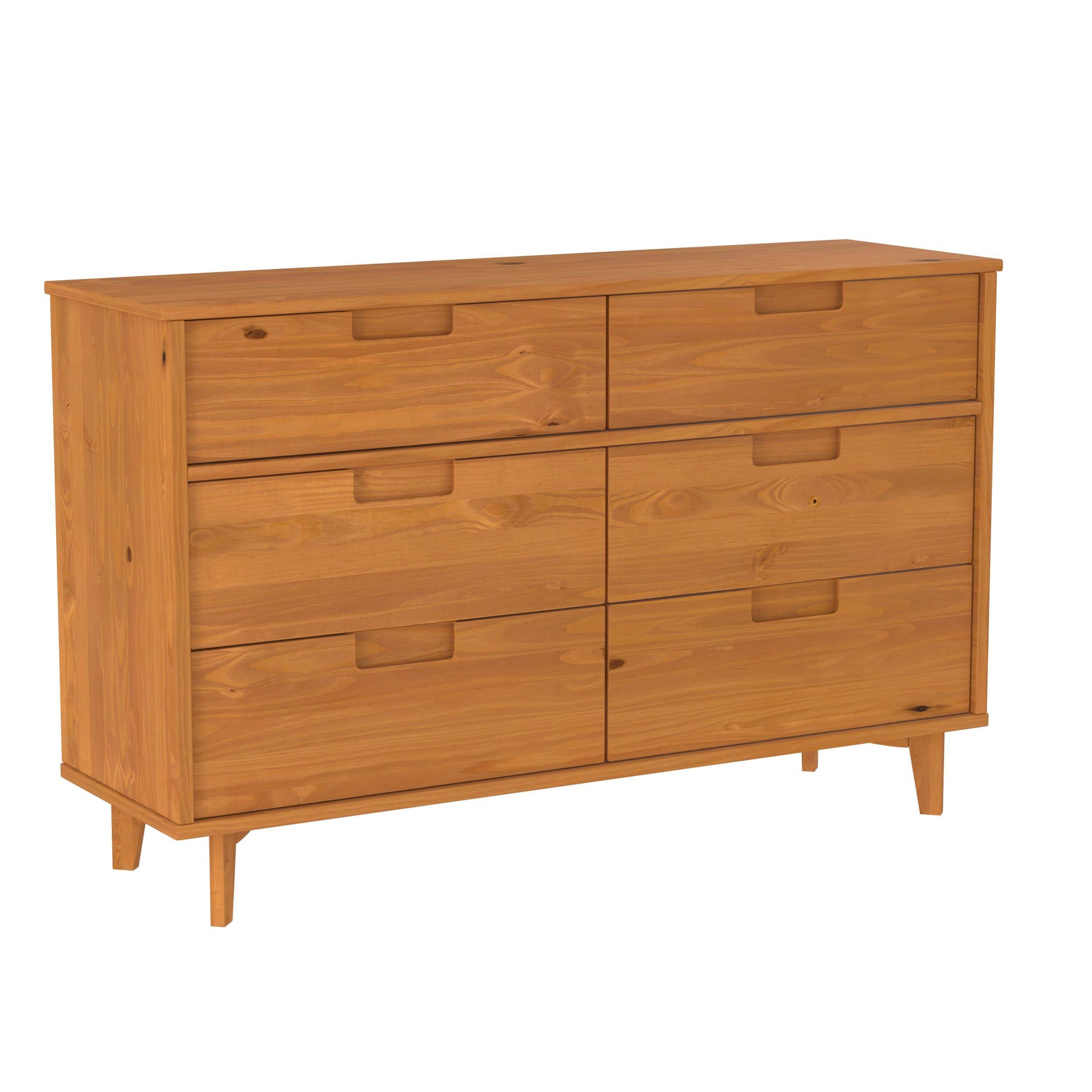 Walker Edison 6-Drawer Light Wood Dresser - Caramel | Image