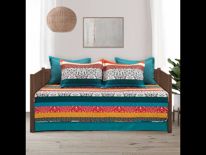 lush-decor-boho-stripe-quilted-daybed-cover-turquoise-tangerine-6pc-set-39x75-1