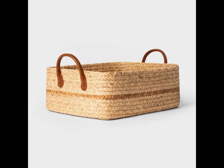 threshold-braided-water-hyacinth-folio-basket-with-faux-leather-handles-target-1