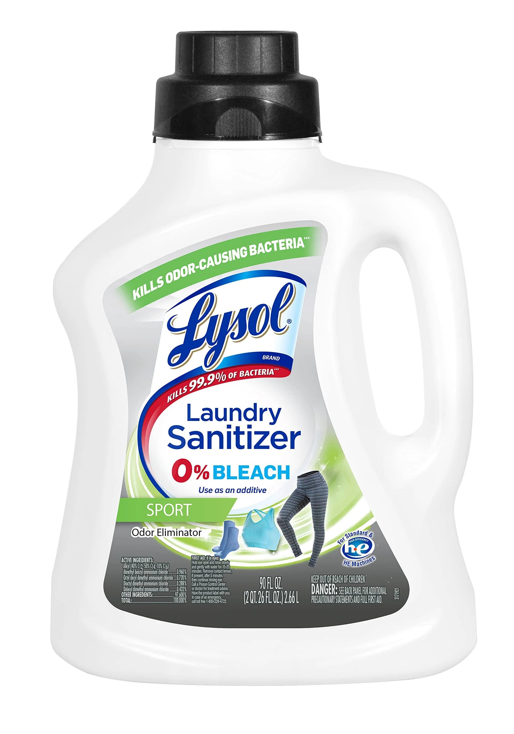 Lysol Laundry Sanitizer Sport: 
99.9% Bacteria Elimination for Sweaty Active Wear and All Fabrics | Image