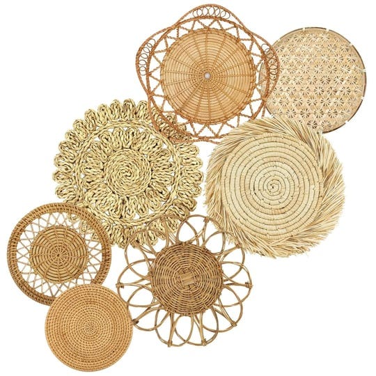 boho-wall-basket-decor-set-of-7-indoor-outdoor-hanging-basket-wall-decor-set-seagrass-wall-decor-rat-1