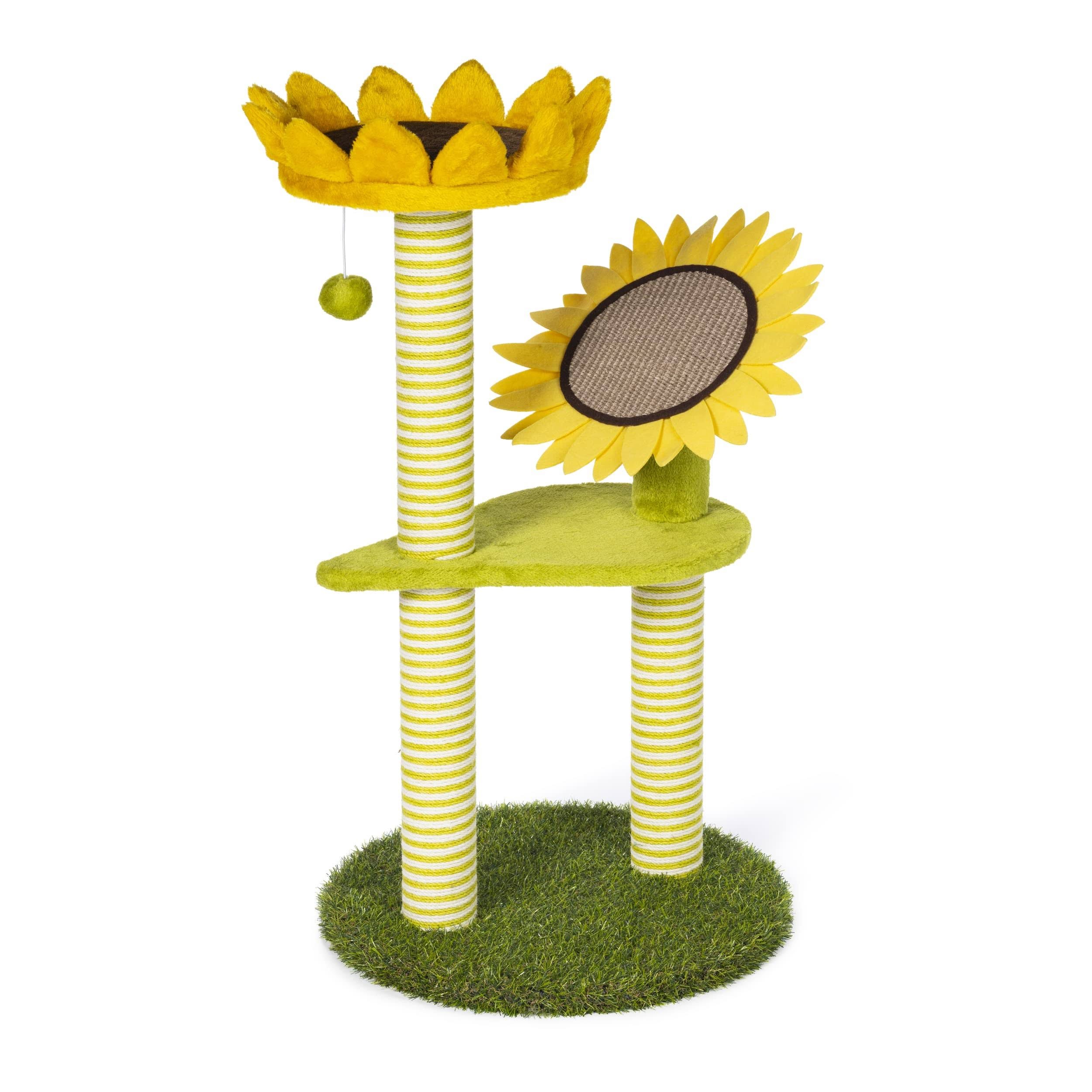 Sunflower Playground Cat Tree - Flower-Themed Scratching and Play Station | Image
