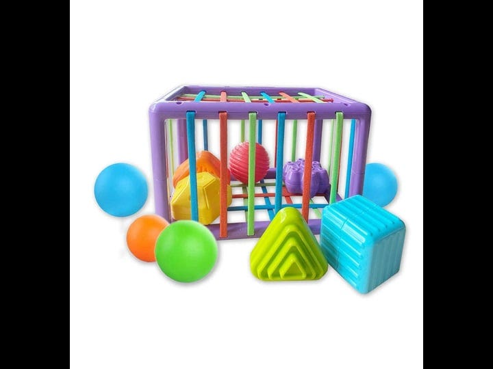 swietfam-baby-shape-montessori-sorting-toy-with-elastic-bands-sensory-bin-with-colorful-balls-blocks-1