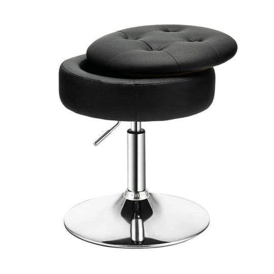 adjustable-360-swivel-storage-vanity-stool-with-removable-tray-black-costway-1