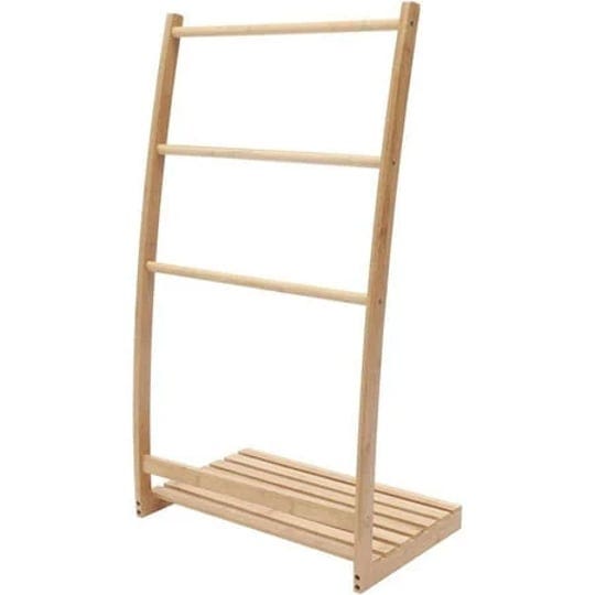 40-bamboo-3-tier-towel-rack-quilt-rack-stand-or-blanket-rack-extra-tall-freestanding-solid-wood-towe-1