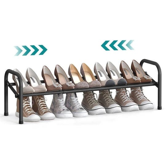 songmics-expandable-shoe-rack-metal-shoe-shelf-storage-ink-black-size-1-tier-1