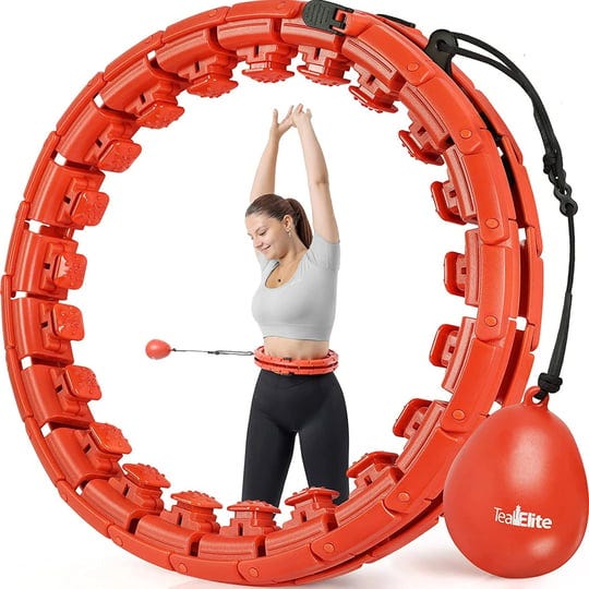 teal-elite-smart-weighted-hula-hoop-for-adults-fully-adjustable-infinity-hoop-red-size-31-47in-1