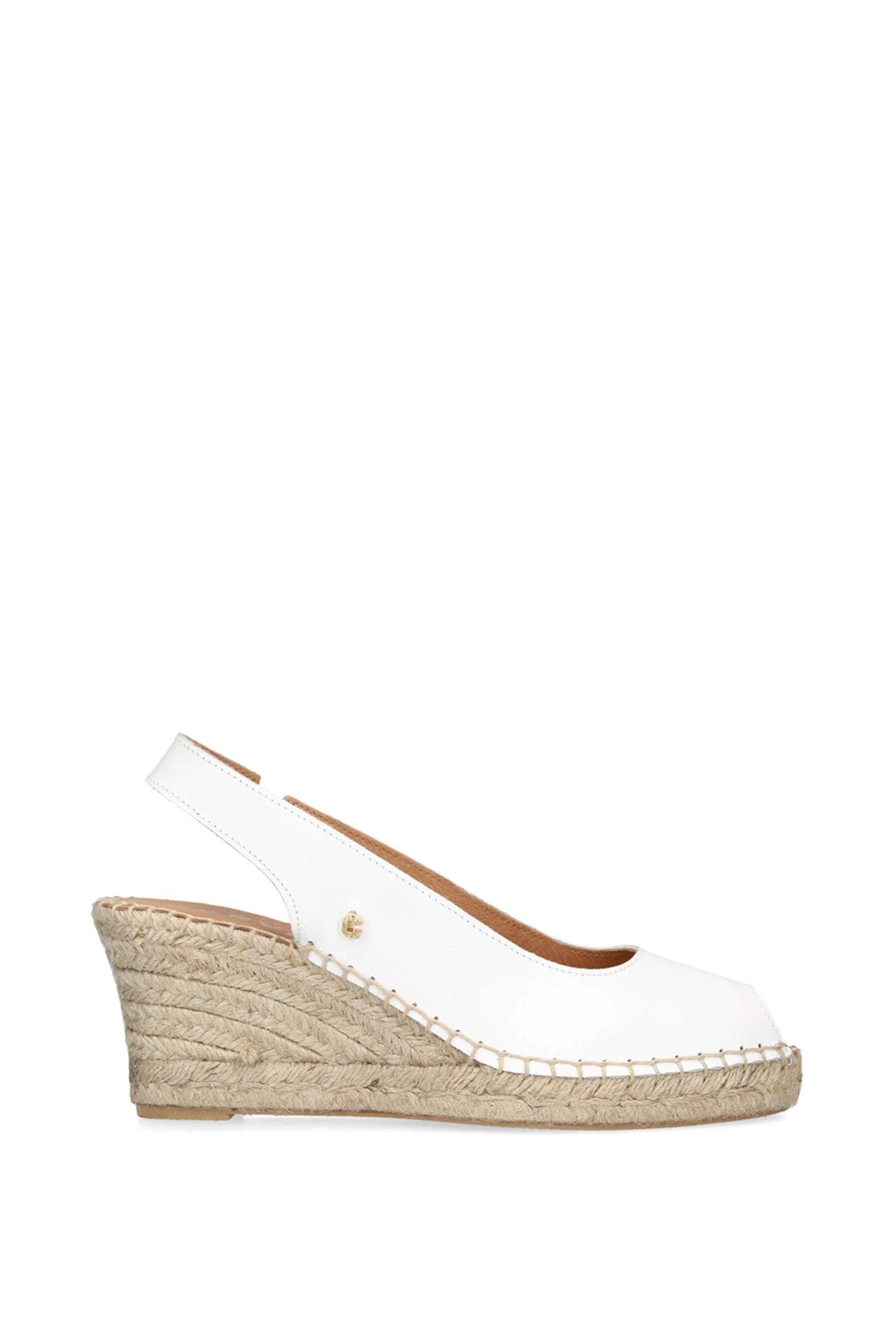 Comfortable White Leather Espadrille Wedges | Image