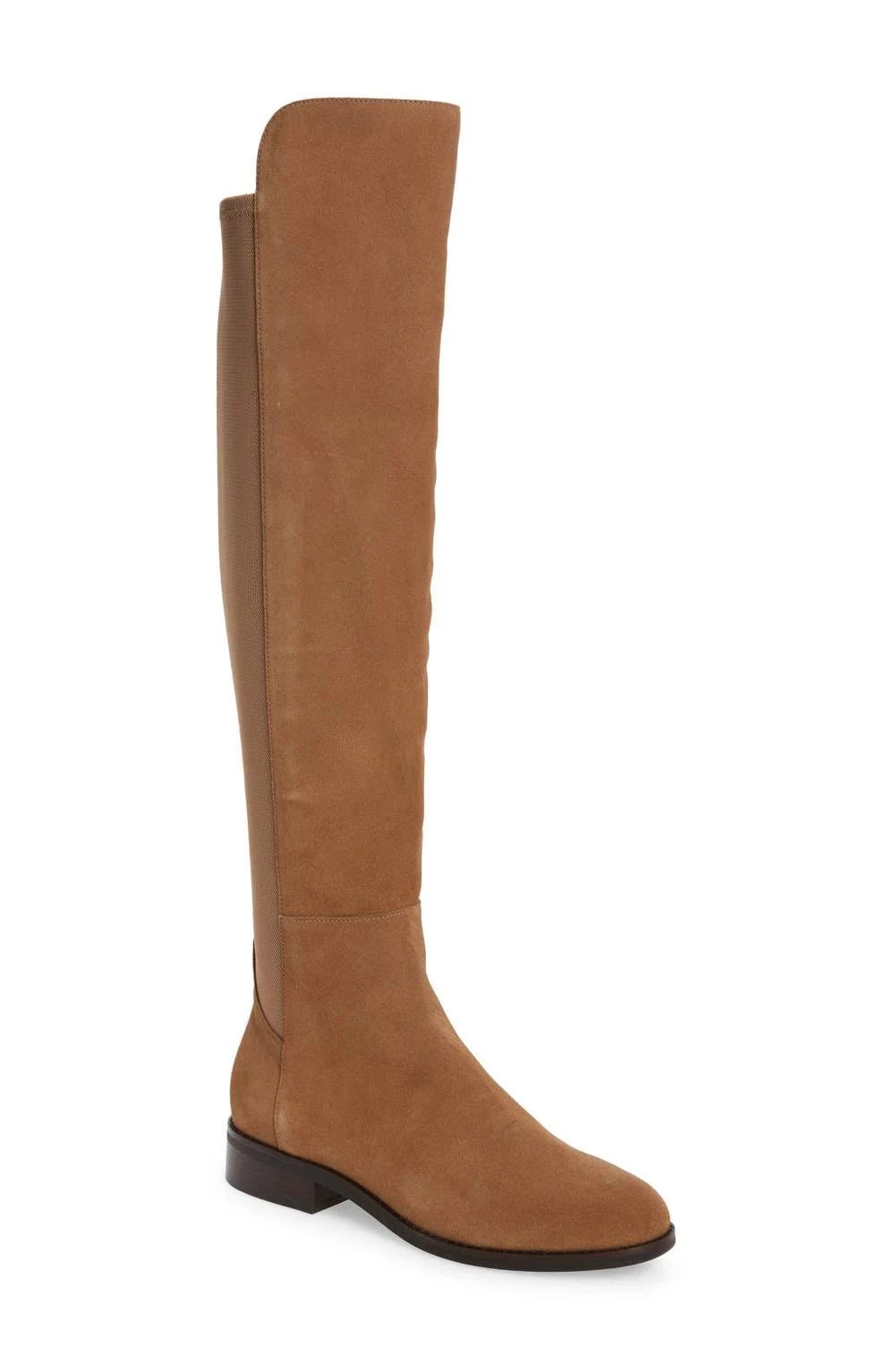 Elegant Salted Caramel Suede Thigh High Boots | Image