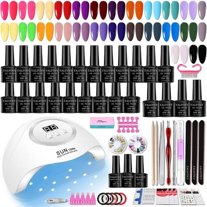 UV Gel Nail Polish Kit with Nail Lamp and Accessories | Image