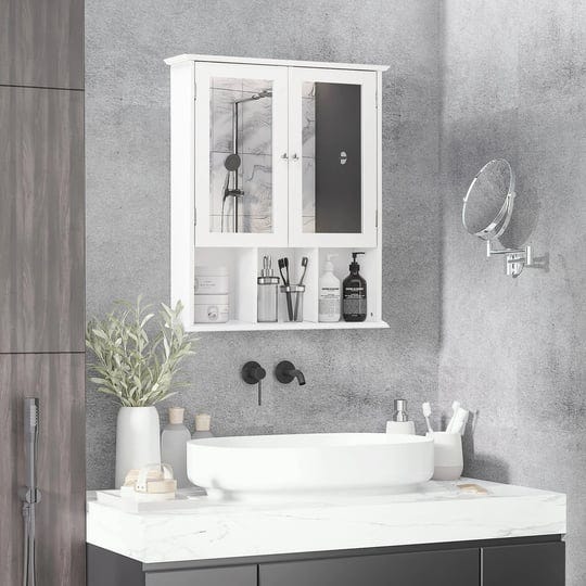 kleankin-wall-mounted-medicine-cabinet-bathroom-mirror-cabinet-with-double-doors-and-storage-shelves-1