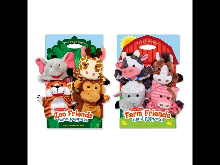 melissa-doug-8-piece-farm-zoo-friends-hand-puppet-bundle-1