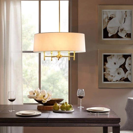 5-light-white-drum-shade-chandelier-1