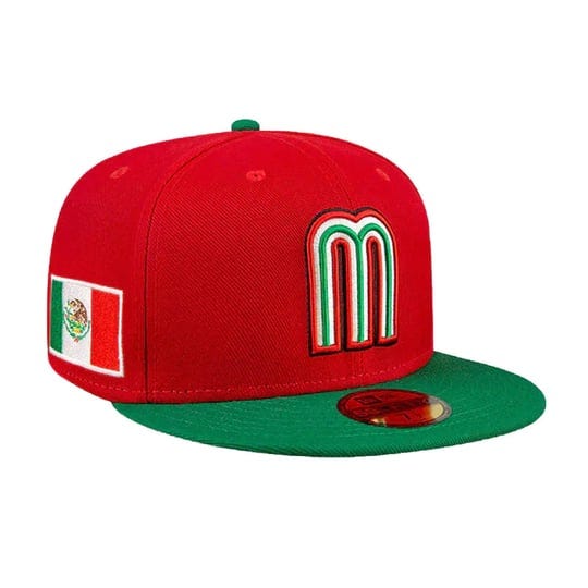 new-era-59fifty-world-baseball-classic-2023-mexico-on-field-road-fitted-hat-scarlet-kelly-green-1
