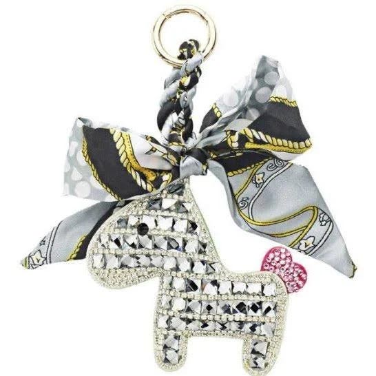 Someh Crystal Pony Key Ring Silver | Image