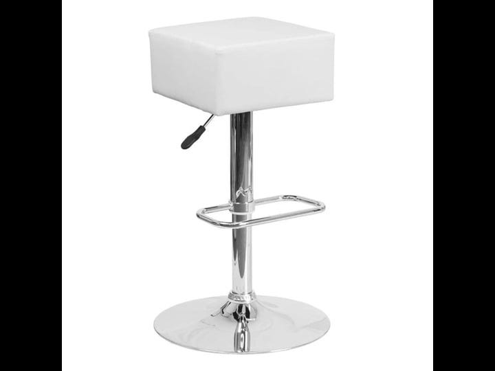 backless-modern-swivel-barstool-with-white-faux-leather-seat-1