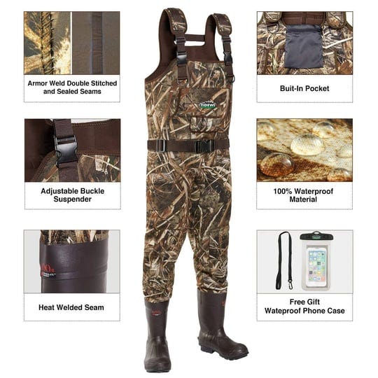 tidewe-chest-waders-hunting-waders-for-men-realtree-max5-camo-with-600g-insulation-waterproof-cleate-1
