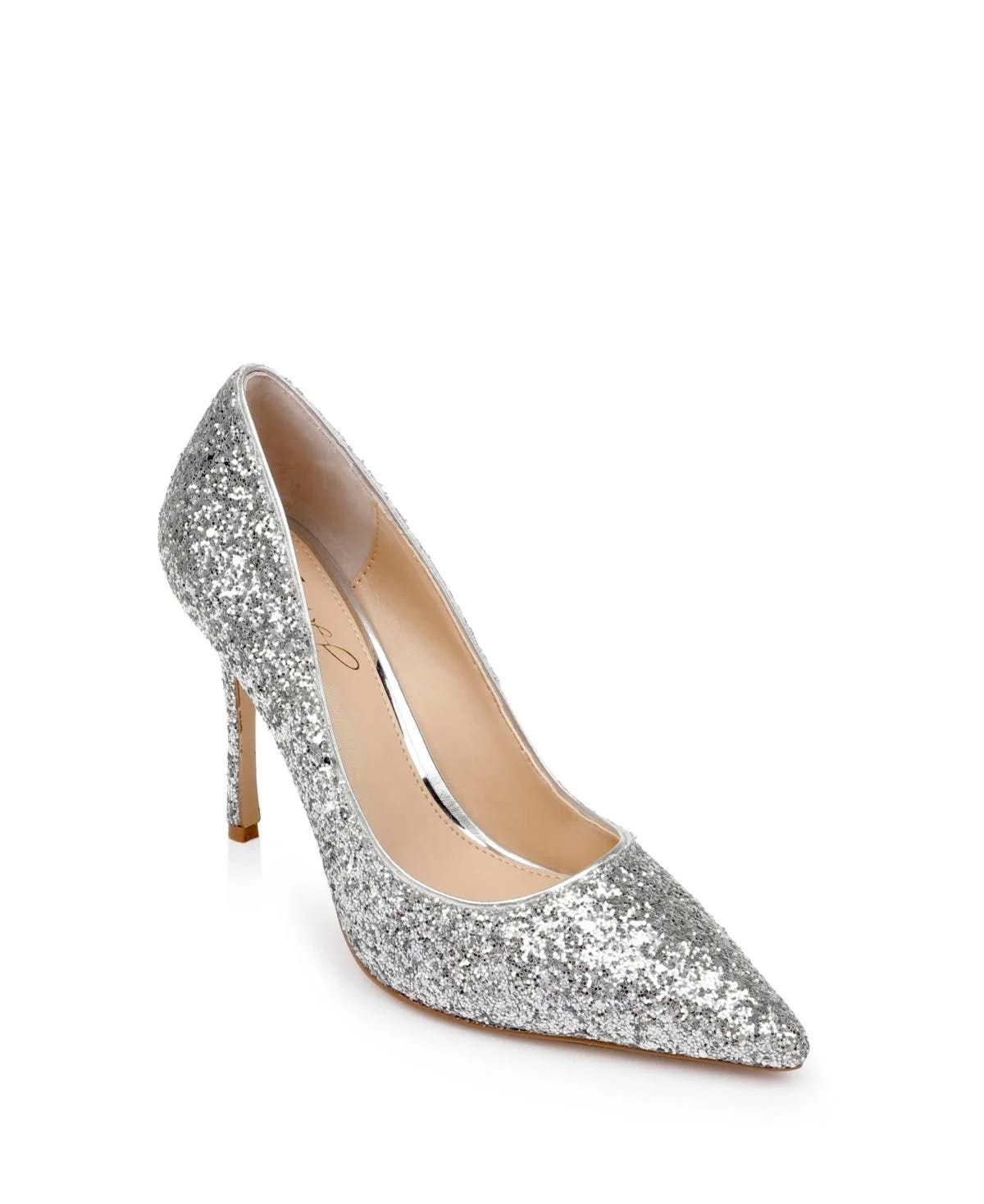 Glamorous Silver Pointed Toe Stilettos | Image
