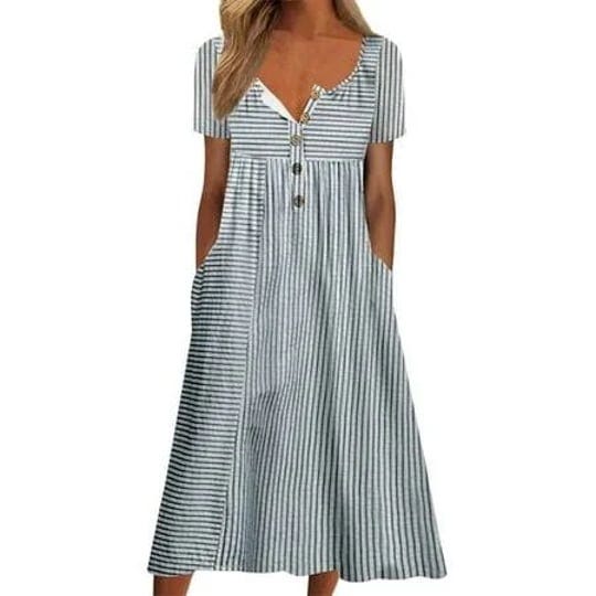golikeit-womens-maxi-dress-short-sleeve-stripe-printed-women-pockets-dress-button-crewneck-long-dres-1