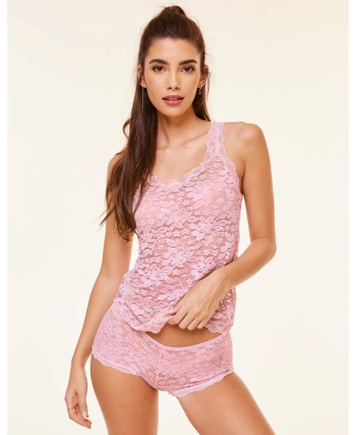 Pink Lace Tank and Short Set for Women's Lingerie | Image