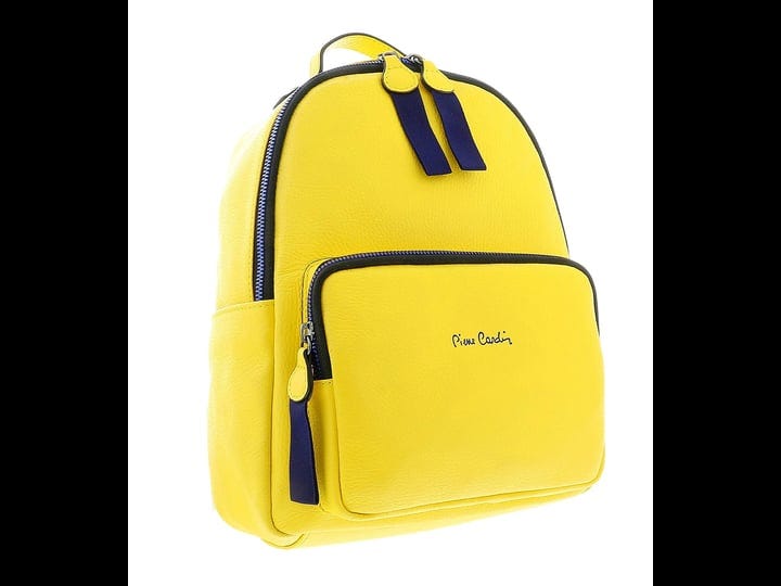 pierre-cardin-yellow-leather-classic-medium-double-zip-fashion-backpack-1