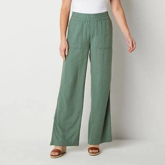 st-johns-bay-loose-fit-wide-leg-linen-trouser-green-womens-medium-pants-trousers-spring-fashion-1