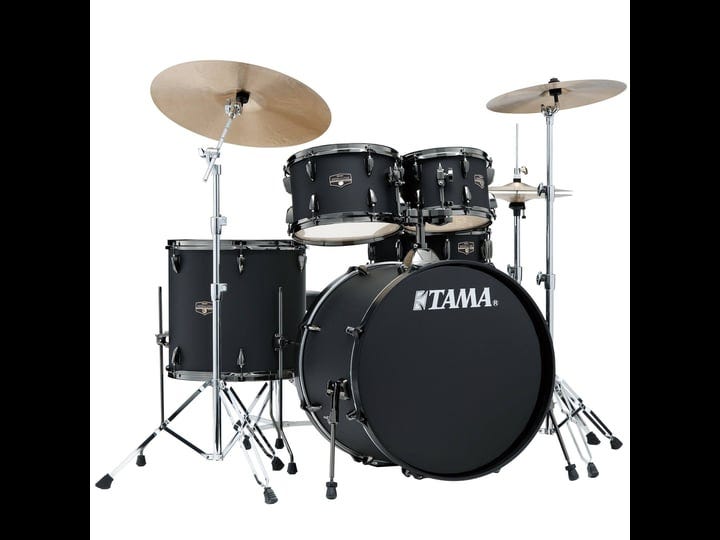 tama-ie52cbnbob-imperialstar-5-piece-complete-drum-kit-blacked-out-black-1