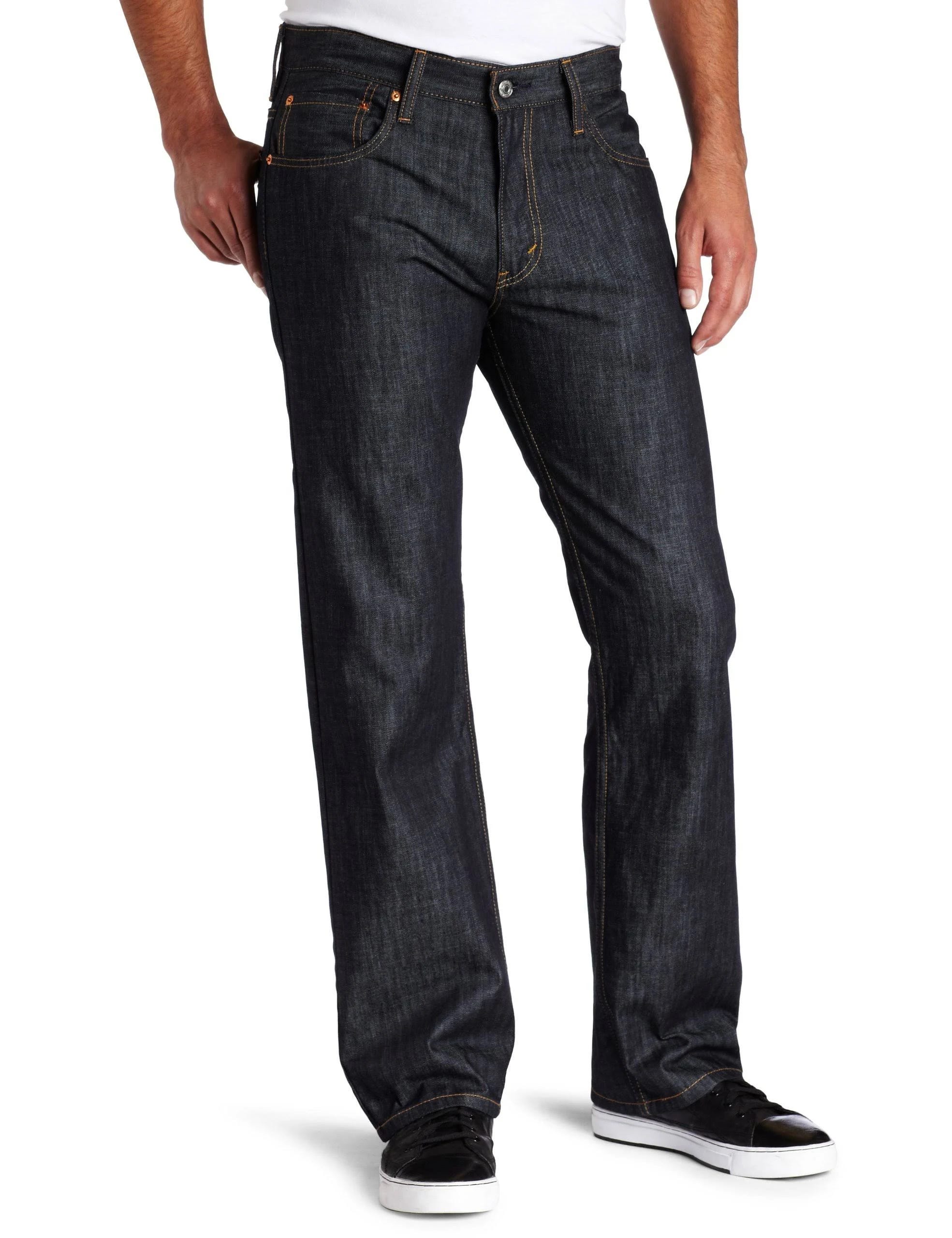 Loose Straight Fit Men's Jeans in Ice Cap Medium Wash Style | Image