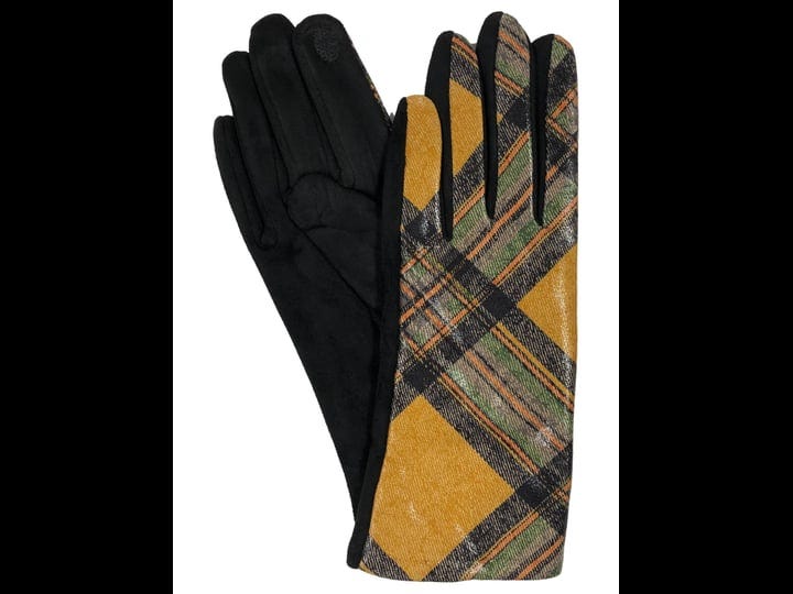 very-moda-womens-shimmery-yellow-plaid-stretch-fit-texting-tech-touchscreen-gloves-1