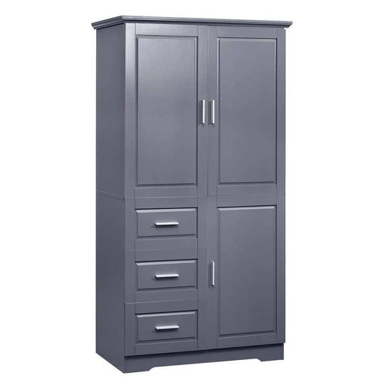 32-6-in-w-x-19-5-in-d-x-62-2-in-h-gray-mdf-anti-toppling-freestanding-bathroom-linen-cabinet-with-3--1