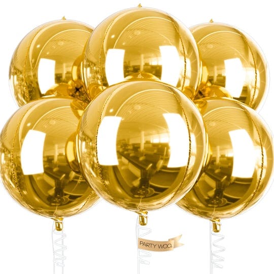 partywoo-gold-balloons-6-pcs-gold-party-decorations-22-inch-giant-4d-foil-balloons-with-ribbon-large-1