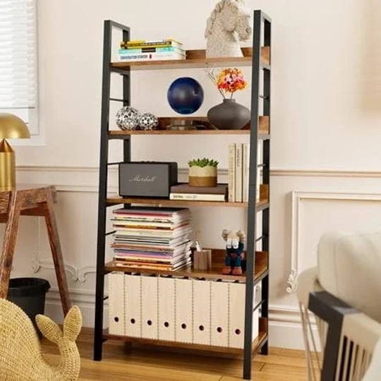 qhomic-5-tier-ladder-shelf-bookshelf-bookcase-leaning-shelves-storage-shelving-unit-home-office-deco-1