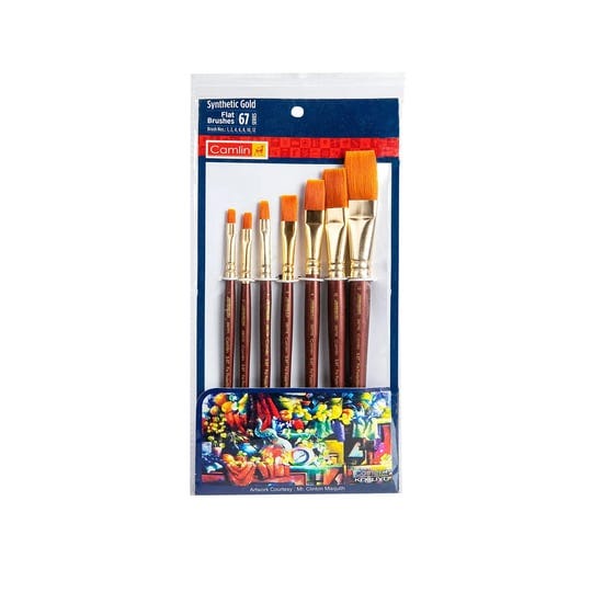 camel-paint-brush-series-67-flat-synthetic-gold-set-of-8