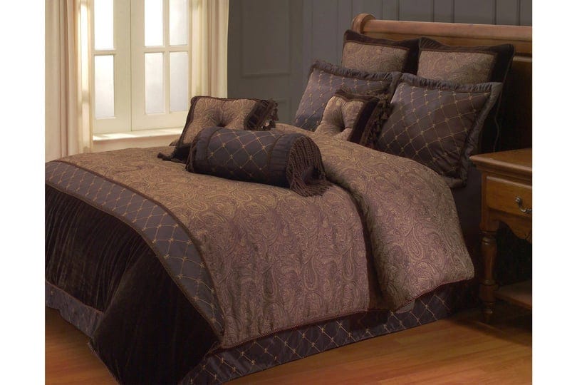 hallmart-collectibles-opulent-paisley-9-piece-queen-comforter-set-brown-1