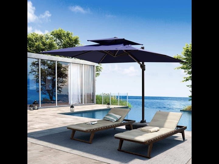 outdoor-patio-umbrella-cantilever-offset-with-no-base-dual-top-navy-blue-1