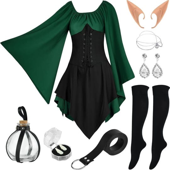 plulon-13-pcs-women-renaissance-fairy-costume-medieval-short-corset-dress-1