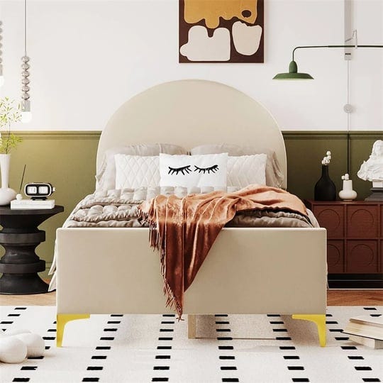 twin-size-upholstered-platform-bed-with-semi-circle-shaped-headboard-beige-1
