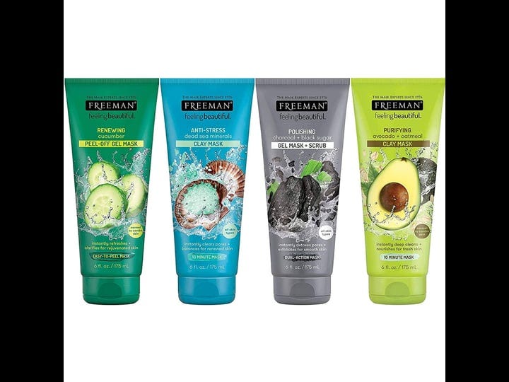 freeman-facial-mask-variety-pack-oil-absorbing-clay-renewing-peel-off-hydrating-gel-polishing-charco-1