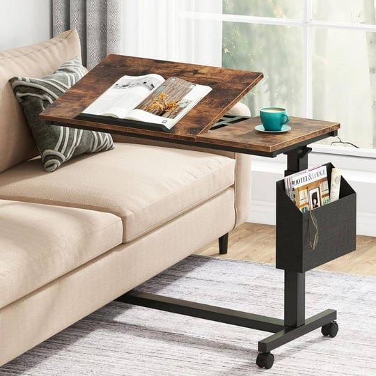 tribesigns-height-adjustable-c-shaped-end-table-with-wheels-and-side-pocket-mobile-sofa-snack-table--1