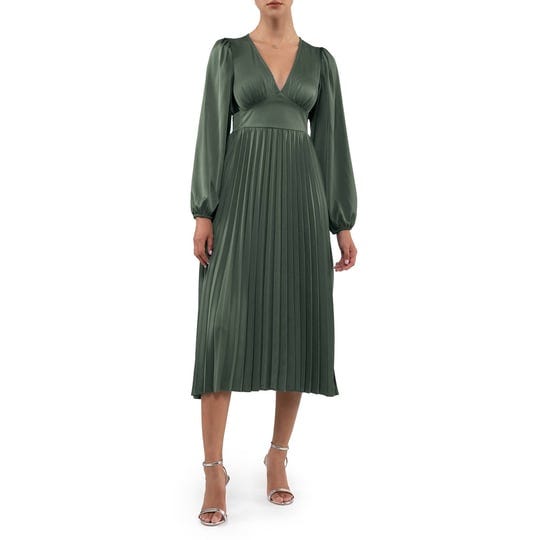 august-sky-womens-empire-waist-pleated-long-sleeve-midi-dres-dark-green-s-1