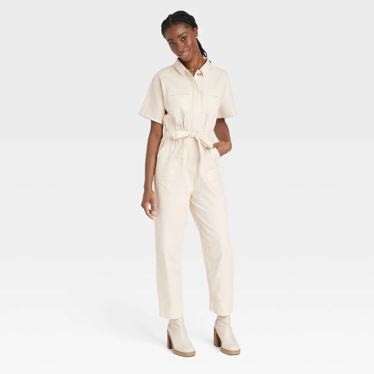 universal-thread-womens-short-sleeve-button-front-boilersuit-cream-size-6-1