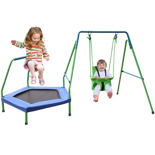 hisecome-2-in-1-kids-trampoline-and-swing-set-42-inch-kids-trampoline-for-toddlerstoddler-swing-set--1