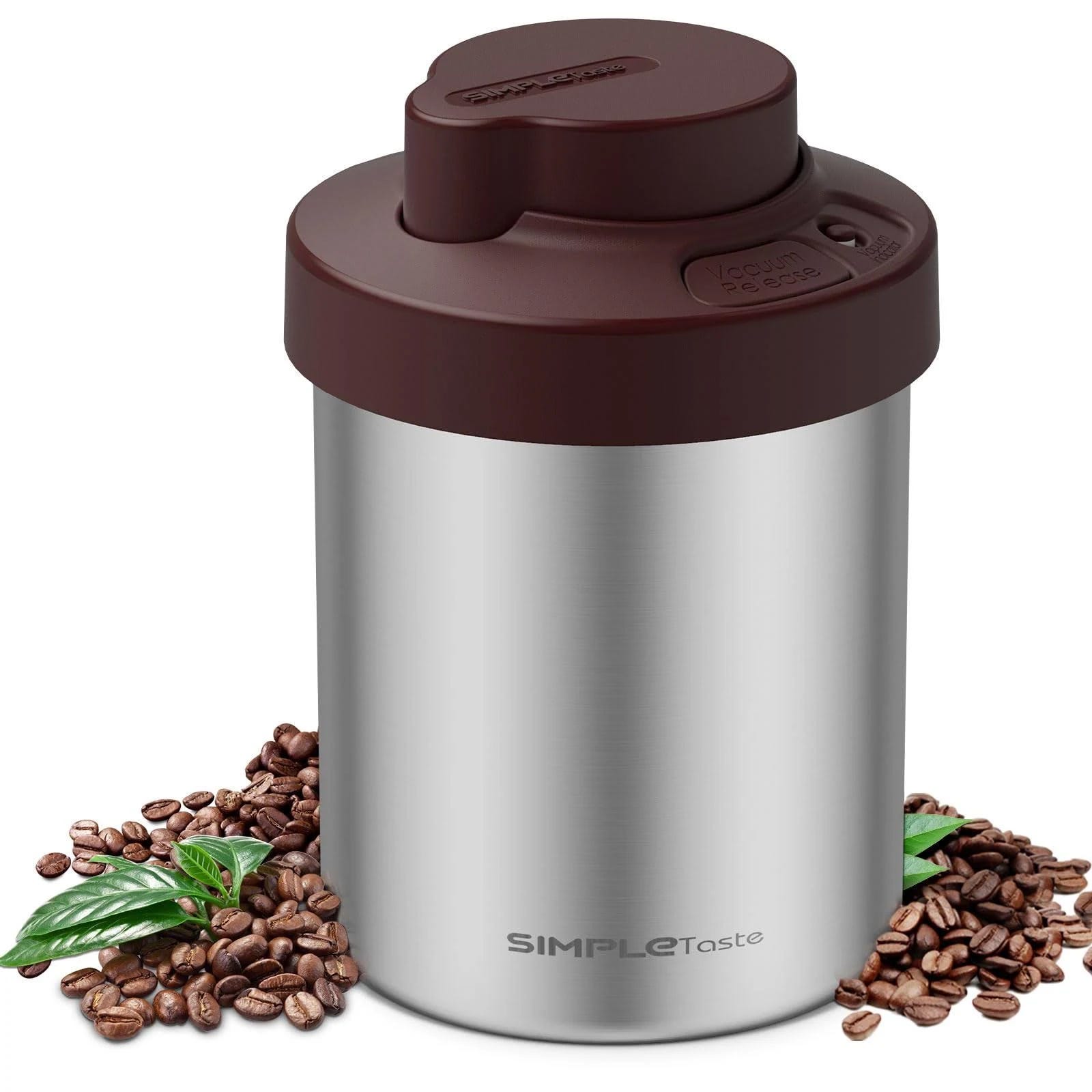 Vacuum Sealed Stainless Steel Coffee Canister with Date Tracker | Image