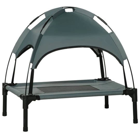 pawhut-elevated-portable-dog-cot-cooling-pet-bed-with-uv-protection-canopy-shade-24-inch-1